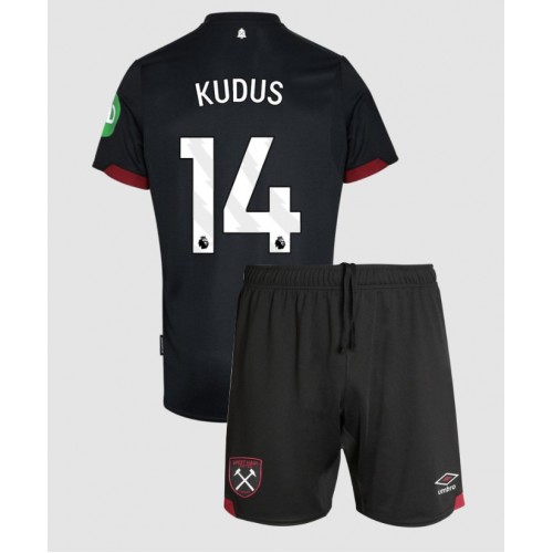 Dětský fotbalový dres West Ham United Mohammed Kudus #14 2024-25 Venkovní Krátký Rukáv (+ trenýrky)